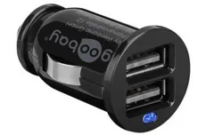 Produktbild för Goobay Cigguttag till 2st USB 2,1A - Svart