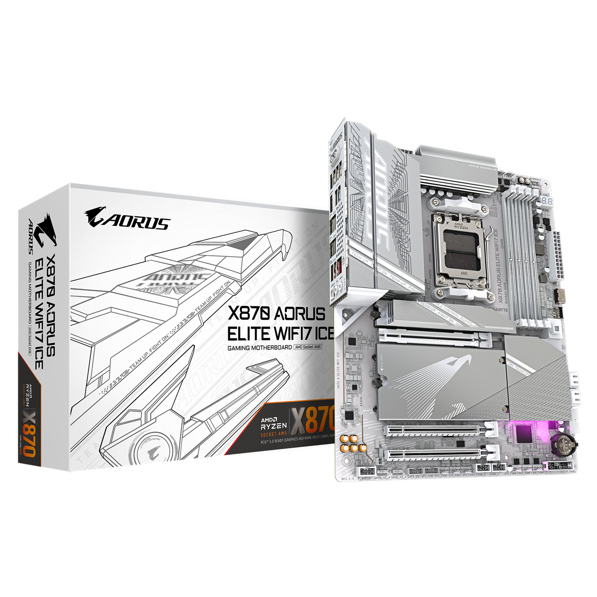 Produktbild för Gigabyte X870 AORUS ELITE ICE WIFI 7