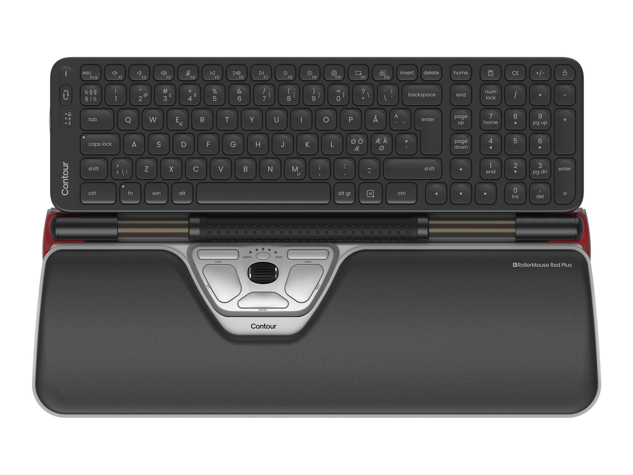 Produktbild för Contour RollerMouse Red Plus + Balance Mid-Size Keyboard Combo Wireless Pan Nordic Layout
