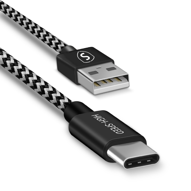 Produktbild för SiGN Skin USB-C Cable 2.4A - 3m - Black/White