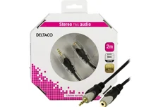 Produktbild för Deltaco ljudkabel, 3,5mm ha-ho, svart, 2m