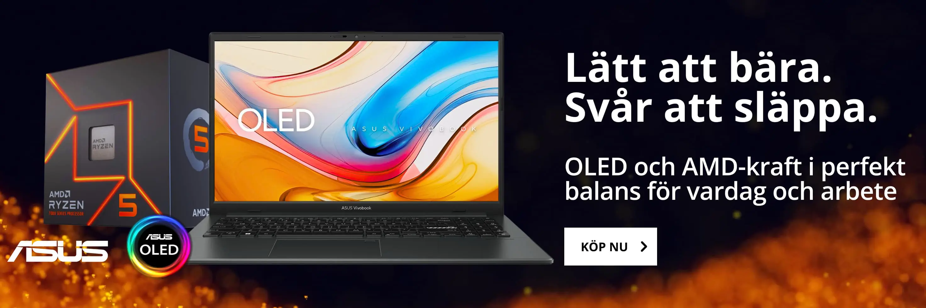 ASUS Vivobook Go 15 OLED L1506 - Ryzen 5 7520U - 16GB - 512GB SSD - Win 11 Home
