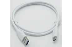 Produktbild för COM USB-C hane till USB-A Hane - USB 3.2 gen 2 - Vit - 1m