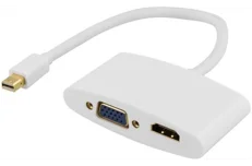 Produktbild för Deltaco mini DisplayPort till HDMI och VGA-adapter - 0,25m - Vit