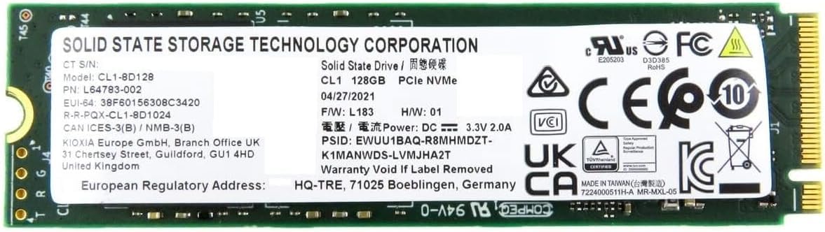 Produktbild för HP 128GB SSD - M.2 2280 - PCIe Gen3x2 - Renoverad produkt