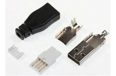 Produktbild för USB 2.0 Kontakt Hane Typ A - Lödanslutning - Svart - 1st