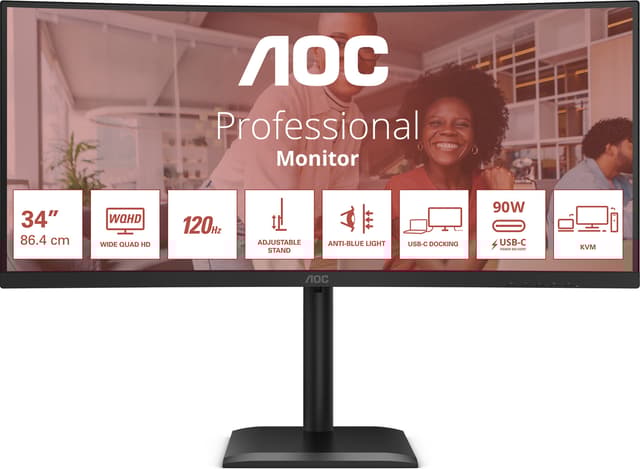Produktbild för Aoc 34" - 3440x1440 - Curved - 4ms - 120Hz