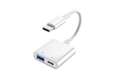 Produktbild för SiGN USB-C till USB-C & USB Kamera Adapter - Vit