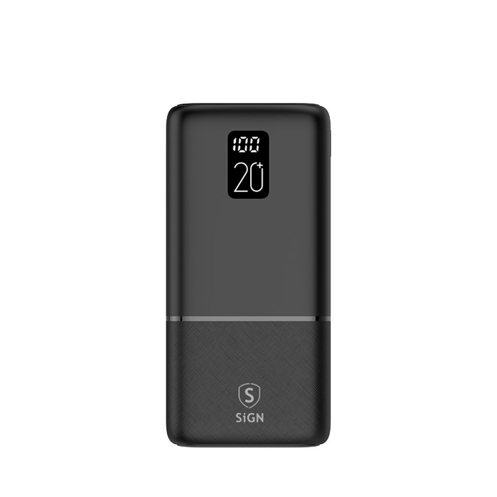 Produktbild för SiGN Extremely Powerful QC Powerbank - 22.5W - 20000mAh - Svart