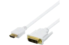 Produktbild för Deltaco HDMI ha - DVI-D Single Link ha - 3m - Vit
