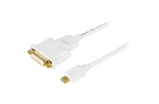 Produktbild för Deltaco Mini DisplayPort till DVI-I monitorkabel, 20-pin ha-24-pin ho, 1m, vit