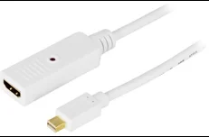Produktbild för Deltaco Mini DisplayPort Hane till HDMI hona - 3m - Vit