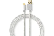 Produktbild för Nedis USB 3.2-kabel - Typ-C till A-hane - 2m - Aluminium