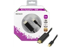 Produktbild för Deltaco Mini DisplayPort till HDMI med ljud, 2m, svart