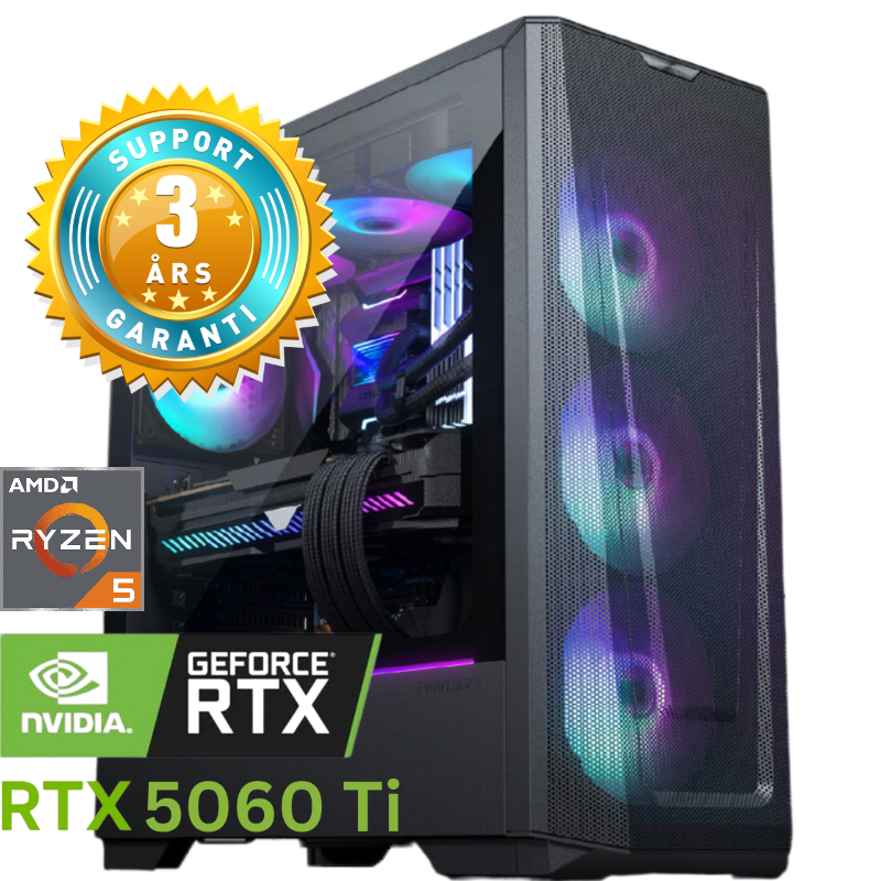 Produktbild för Gamer God Loke v13 - Ryzen 5 9600X - RTX 5060 Ti - 32GB - 2TB SSD - Win 11 Home
