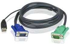 Produktbild för Aten KVM-kablage, SPHD15 ha till HD15 ha & USB Typ A ha, 3m