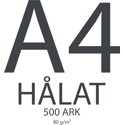 Produktbild för A4 Papper Standard Hålat 500 ark 80 g/m2