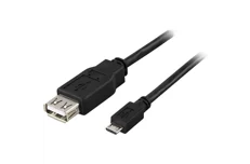 Produktbild för Deltaco USB-adapter Typ A ho - Typ Micro B ha - OTG - 0,2m - Svart