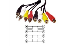 Produktbild för COM RCA Phono förlängning (4st) - 1,5m - Svart