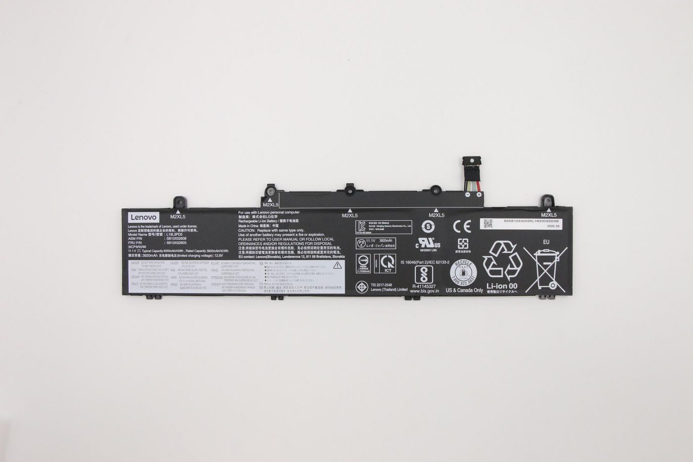 Produktbild för Lenovo 3-cell 11.1V voltage, 4050mAh capacity, 45Wh power.