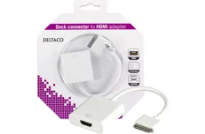 Produktbild för Deltaco Dockkontakt till HDMI, för iPhone, iPad, vit