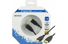 Produktbild för Deltaco USB 2.0 kabel Typ A hane - Typ A hona 1m, svart