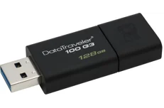 Produktbild för Kingston DataTraveler 100 G3 - 128GB - USB 3.0 - Svart