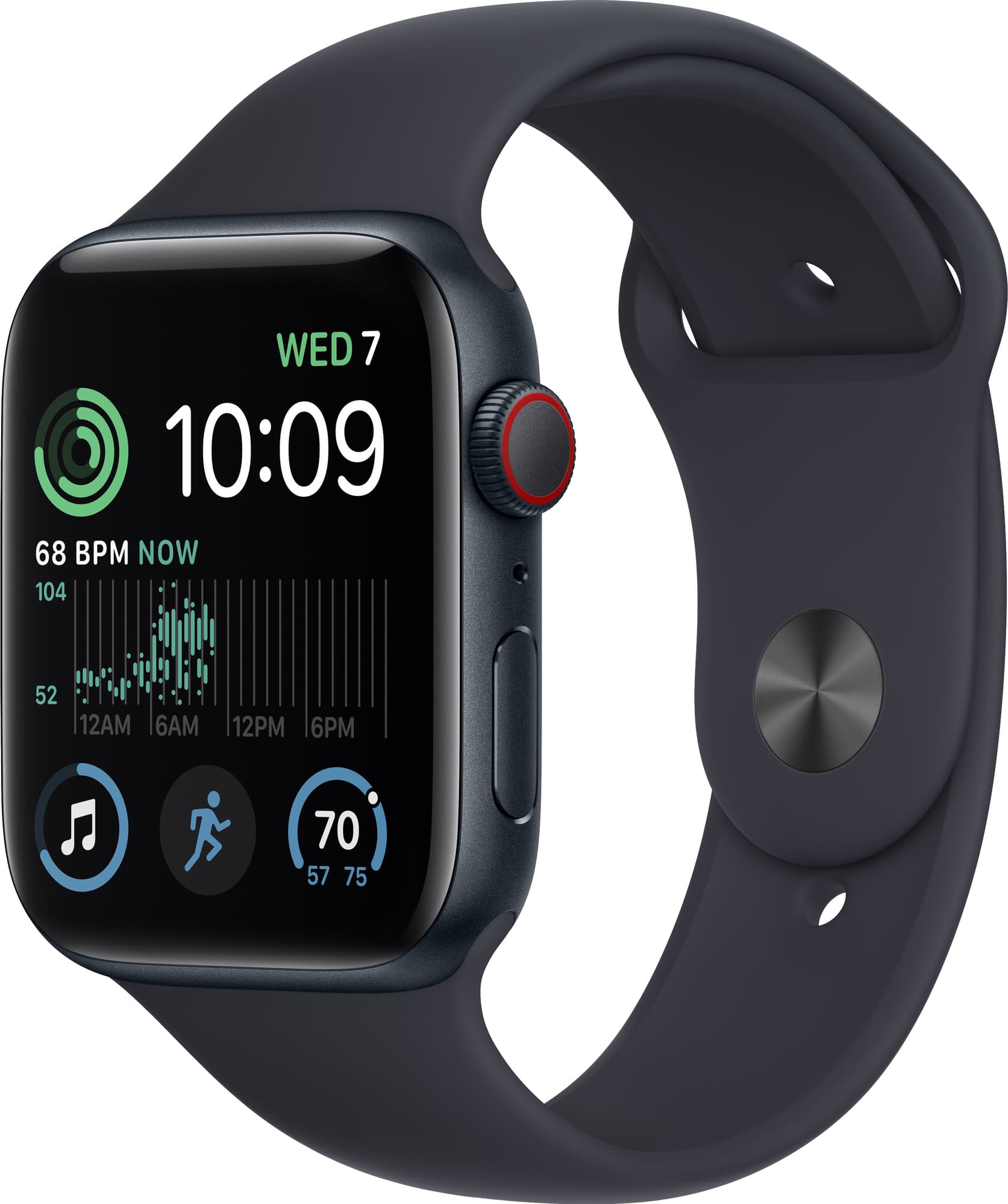 Produktbild för Apple Watch SE 2022 (44mm) - Wifi / 4G - Aluminium - Midnatt - Grade C