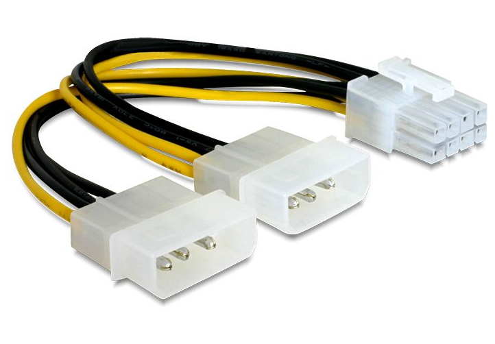 Produktbild för DeLock Strömadapter 2st molex till 1st PCI express 8 pin