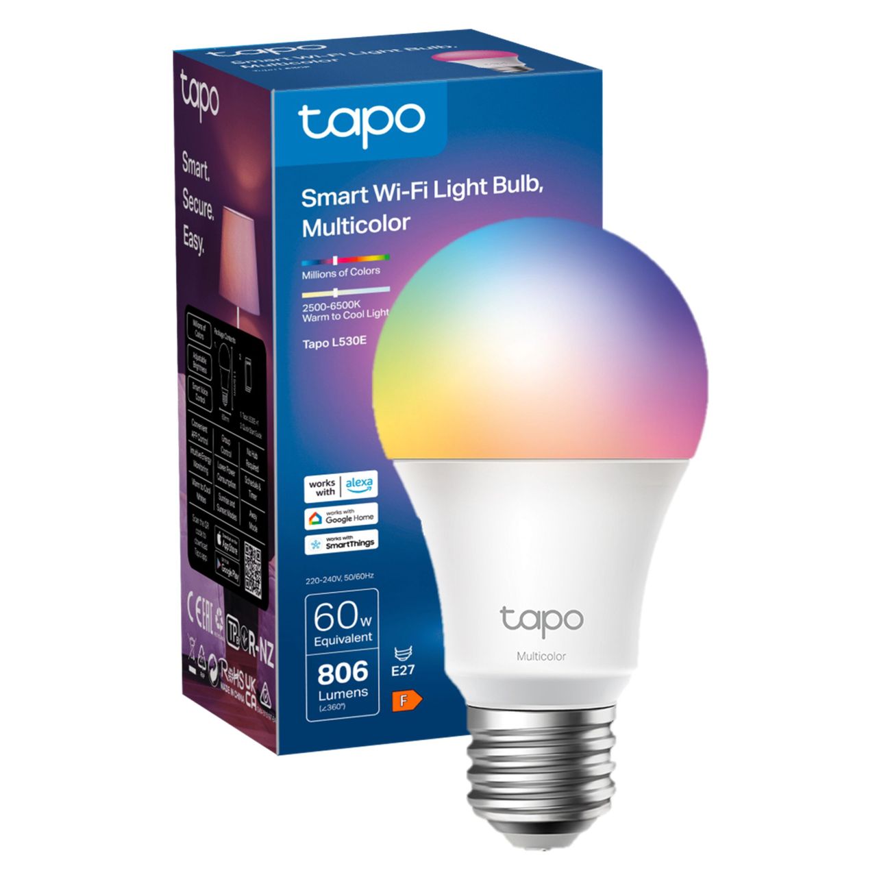 Produktbild för TP-Link Tapo Smart RGB LED-lampa E27