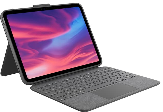 Produktbild för Logitech Combo Touch for iPad (10th gen och A16) - Nordisk - Oxford Grey