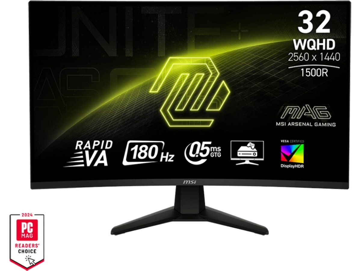 Produktbild för MSI 32" - Curved Gamingskärm - 2560x1440 - VA - 180hz