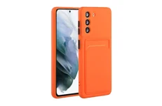 Produktbild för Skal med korthållare för Samsung Galaxy S21 5G / 4G - Orange