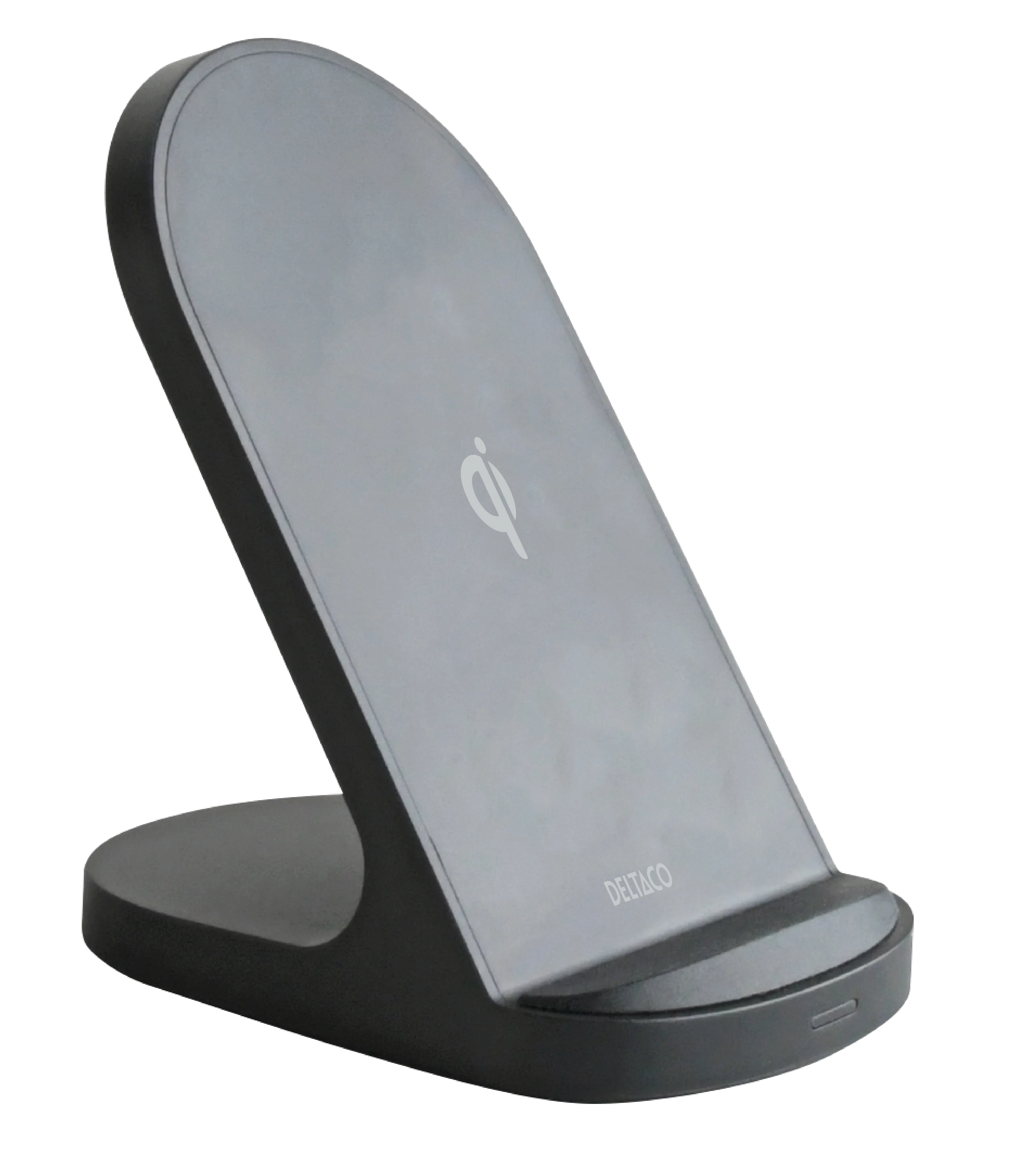 Produktbild för Deltaco Trådlös laddare med stativ -15W - USB-C - Qi-certifierad - svart
