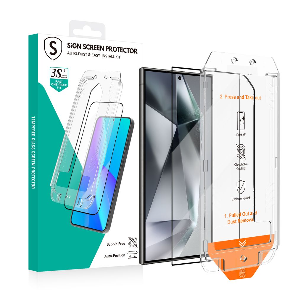 Produktbild för SiGN Skärmskydd tempered glass för Samsung Galaxy S24 Ultra - EZ Apply