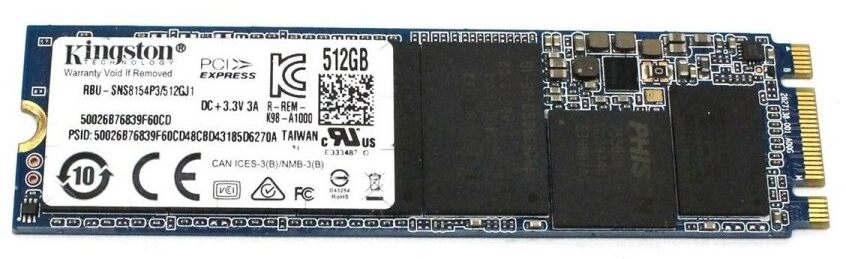 Produktbild för Kingston SSD 512GB M.2 2280 PCIe Gen3 x4 NVMe - Renoverad produkt