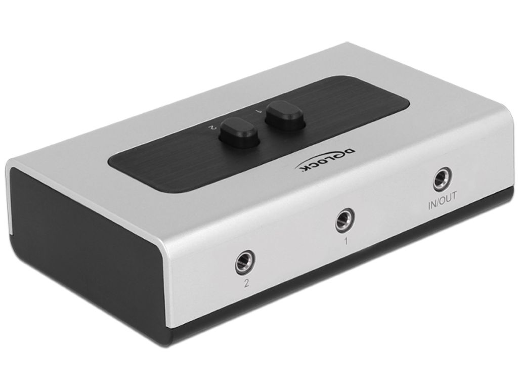 Produktbild för DeLock Audio-Switch Stereo Jack 3.5 mm - Svart / Grå
