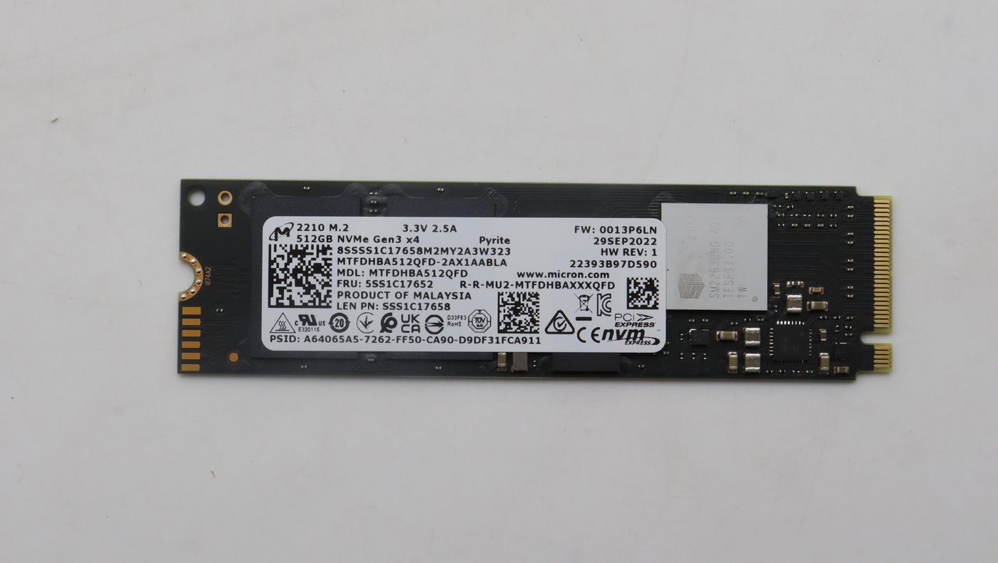 Produktbild för Lenovo 512GB M.2 PCIe NVMe QLC SSD - Renoverad produkt
