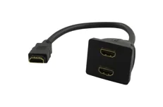 Produktbild för Deltaco HDMI-adapter, 1xHDMI ho till 2xHDMI ho, 19-pin