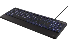 Produktbild för Deltaco Fullstort tangentbord med extra stora tecken - USB - Blå LED - Svart