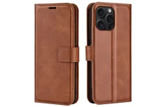 Produktbild för iPhone 16 Pro Max Plånboksfodral - Ljusbrun