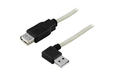 Produktbild för Deltaco USB 2.0 kabel - Typ A ha vinklad till Typ A ho - 0,2m - Vit/Svart