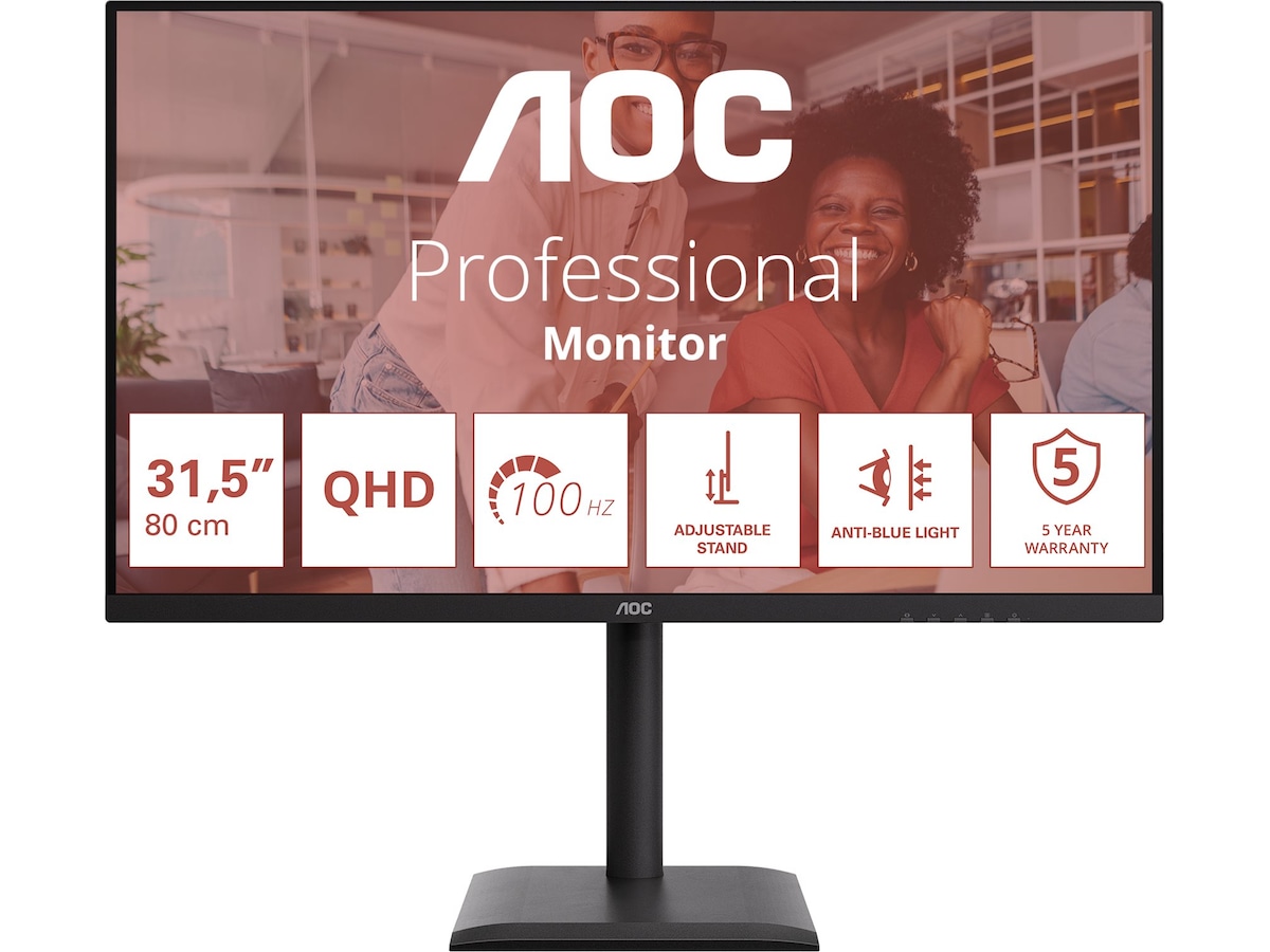 Produktbild för Aoc Q32E4U - 32" - 2560x1440 - IPS - 4ms - 100Hz - 5års garanti