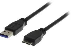 Produktbild för Deltaco USB 3.0 kabel - Typ A ha - Typ Micro B ha - 2m - Svart