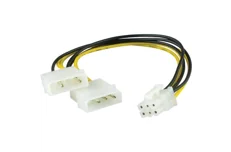 Produktbild för Deltaco Adapterkabel 2x4-pin till 6-pin PCI-Express 25cm