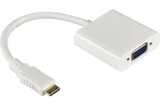 Produktbild för Deltaco Mini HDMI till VGA-adapter - 0,2m - Vit