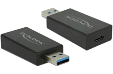Produktbild för DeLock Konverterare USB 3.1 Gen 2 USB-A hane till USB-C hona, svart