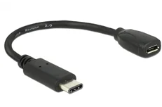 Produktbild för DeLock microUSB Hona till USB-C hane - 15cm - Svart