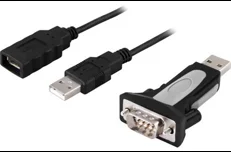 Produktbild för Deltaco USB till seriell adapter RS-232 DB9ha, kabel+adapter