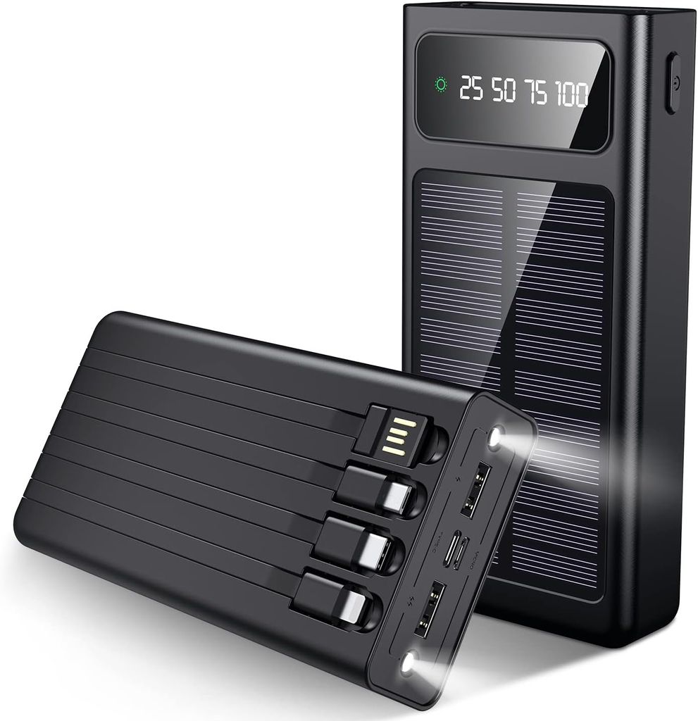Produktbild för SiGN Kraftfull Solar Powerbank - 20000mAh - Svart